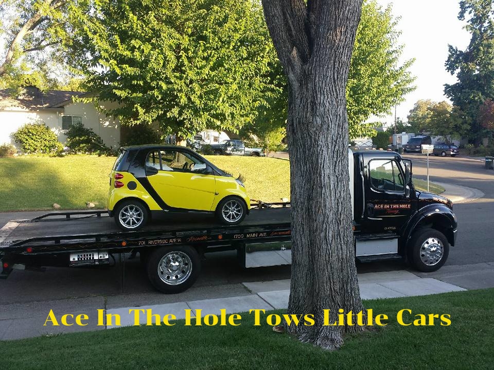 Ace in The Hole Towing tows cars of all shapes and sizes, and if your vehicle needs roadside service we can help.